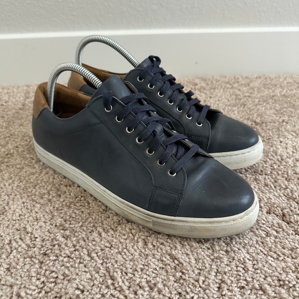 Bexley‎ Inglewood Sneakers Mens 42 Navy Blue Leather Low Top Made in Portugal